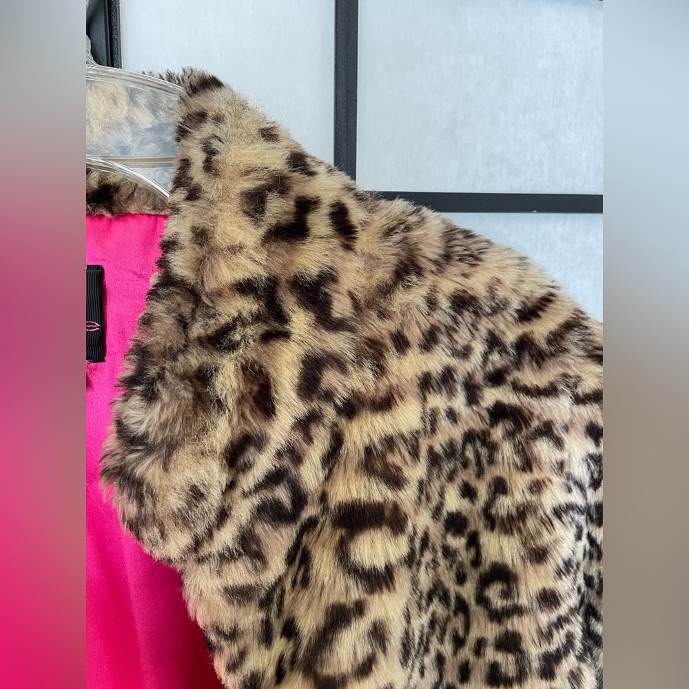 Cropped jacket/ faux jaguar fabric jacket/ woman coat 2b Bebe - Picture 8 of 11